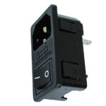 POWER AC SOCKET MALE WITH DPST SWITCH AND FUSE