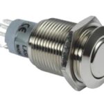 ROUND METAL PUSH BUTTON DPDT 2NO 2NC