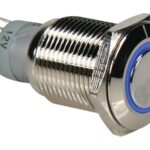ROUND METAL SWITCH SPDT 1NO 1NC - BLUE RING