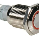 ROUND METAL SWITCH SPDT 1NO 1NC - ORANGE RING