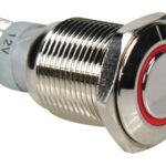 ROUND METAL SWITCH SPDT 1NO 1NC - RED RING