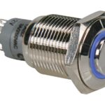 HIGH ROUND METAL SWITCH SPDT 1NO 1NC - BLUE RING