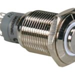 HIGH ROUND METAL SWITCH SPDT 1NO 1NC - WHITE RING