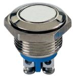FLAT STAINLESS STEEL PUSH BUTTON SPST 1NO