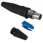 REAN - TINY 3-POLE CABLE CONNECTOR. BLACK METAL SHELL. GOLD PLATED CONTACTS