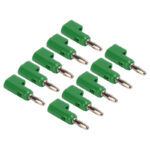 4mm PLUG MALE GREEN. SCREW CONNECTION. STACKABLE