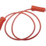 IEC1010 4mm STACKABLE BANANA PLUG SILICONE CABLE 100cm RED