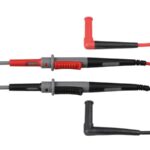 SILICONE TEST LEAD SET, CAT IV - 10 A - 2 mm/4 mm - LENGTH 100 cm