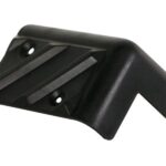 SPEAKER CABINET CORNER. BLACK PLASTIC. 80 x 50mm x 90deg