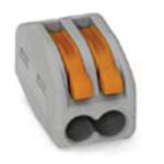 CONNECTOR 2 x 0.08-4mm FOR FLEXIBLE OR RIGID CONDUCTORS /GREY