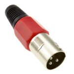 3P XLR SOCKET. NICKEL. RED