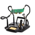 Convenient third hand tool with 4 arms, soldering holder, and various applications, PCB soldering, wood engraving, glass painting