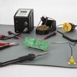 Grounding plug for antistatic mat, Europe, yellow