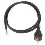 Power cable, H05RR-F 3G1.5, 1.5 m, 10 A/230 V, 3680 W, type E/F, for indoor use, PVC, black