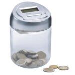 Κουμπαράς για αυτόματη-ψηφιακή καταμέτρηση κερμάτων, με οθόνη LCD, 150 x 100 mm, γκρι  /  Money box, digital, automatic coin counting, with LCD display, 150 x 100 mm, grey