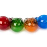 ΣΕΤ ΛΑΜΠΤΗΡΩΝ LED 4 ΧΡΩΜΑΤΩΝ COLOURED GLASS  /  Set of 4 LED bulbs in colored glass with E27 fitting, multicolored lamps for atmosphere in any room, ideal for parties, events, and decorative applications