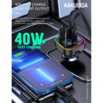 Car FM MP3 Transmitter, Φορτιστής με δυο εξόδους USB-A QC3.0 & USB-C PD3.0 40W και Bluetooth 5.3  /  Car FM MP3 Transmitter, Charger with two USB-A QC3.0 & USB-C PD3.0 40W outputs and Bluetooth 5.3 - Image 2