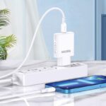 ΛΕΥΚΟΣ ΦΟΡΤΙΣΤΗΣ USB 25W ΜΕ ΚΑΛΩΔΙΟ TYPEC fast charging GAN   /   WHITE USB CHARGER 25W WITH TYPEC CABLE fast charging GAN