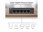 Διακόπτης δικτύωσης 10/100/1000 Mbps 5 θύρες - μεταλλικός σχεδιασμός    /   Networking switch 5 ports   10/100/1000 Mbps - metal design - Image 4