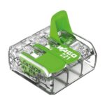 Σύνδεσμος σύνδεσης 3 x 0,2-4mm² για όλους τους τύπους καλωδίων - πράσινος     /     Compact splicing connector 3 x 0.2-4mm² for all wire types - green