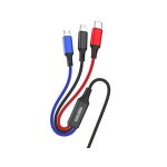 ΚΑΛΩΔΙΟ CHARGING DATA 3 ΣΕ 1 -  (1m)  ΜΑΥΡΟ     /     CHARGING DATA 3 ΣΕ 1 LIGHTNING-MICRO  TYPE C (1m) BLACK